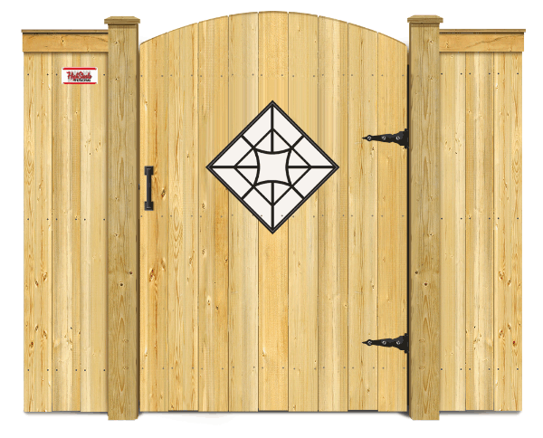 Decorative metal accent over window  - Custom Wood Gate
