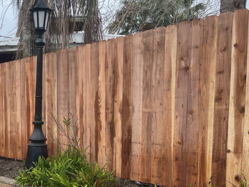 Wood fence section